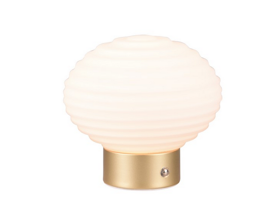 Dekoracyjna Lampka Stołowa LED W Kolorze Mosiądz Szklany Klosz EARL R57771101 RL