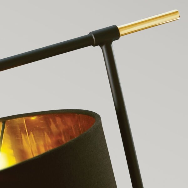 Abażurowa Lampa stołowa nocna retro Balance BALANCE-TL-BKPB Czarna / Polerowany mosiądz