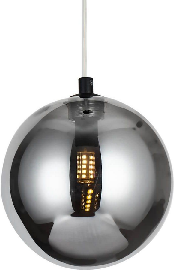 Złota molekularna lampa wisząca szklany klosz w kolorze dymiony chrom 15cm BUBBLES 1 SMOKY AZ5954 + AZ5885 Azzardo 