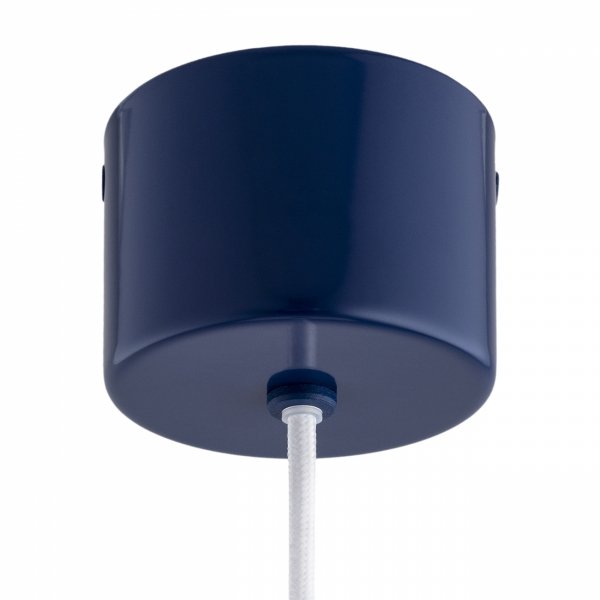 Lampa wisząca ceramika Bolesławiec granatowa muszla w kropki ręcznie zdobiona designerska wyjątkowa BOLL 8948 Argon x Manufaktura w Bolesławcu 