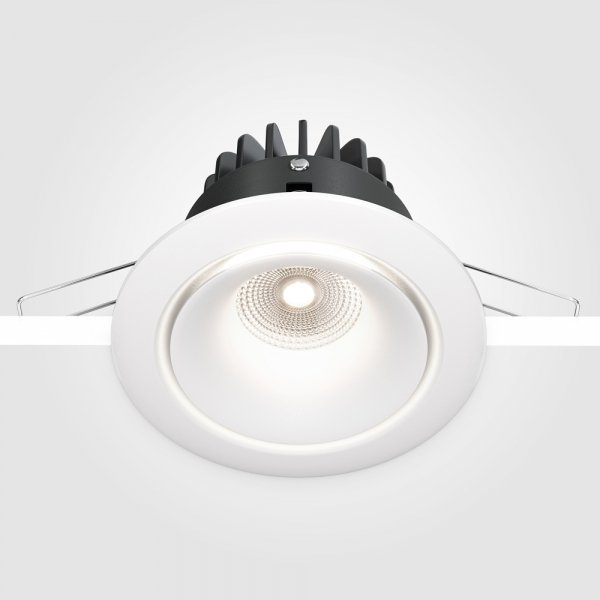 Lampa wpuszczana w sufit minimalistyczna aluminium biały okrągła LED Yin MAYTONI DL031-L12W4K-W