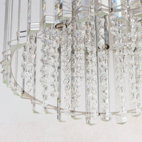 Dekoracyjny plafon sufitowy designerski kryształowy chromowany okrągły glamour klasyczny Hanna 78698 ENDON