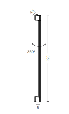 Czarny zewnętrzny kinkiet ścienny regulowana listwa LED nowoczesny minimalistyczny uniwersalny IP54 Azzardo GUSTO 120 AZ6837 12W 3000K 
