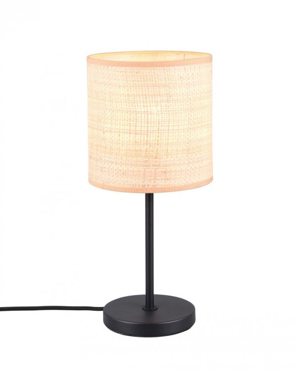 Lampka stołowa nocna pleciona z rafii kolor naturalny owalna boho rustykalna industrialna minimalistyczna klasyczna AIMEE R51851036 Rl 