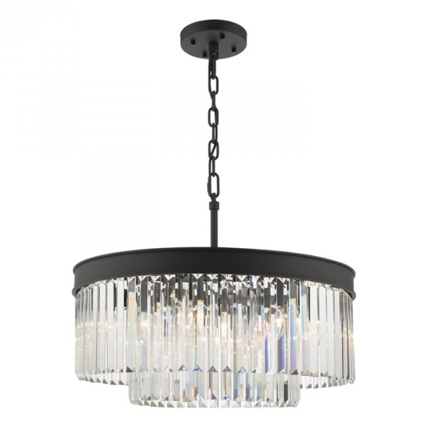 Czarny Żyrandol Kryształowy Nowoczesny CELEUS CEL0622 DAR LIGHTING
