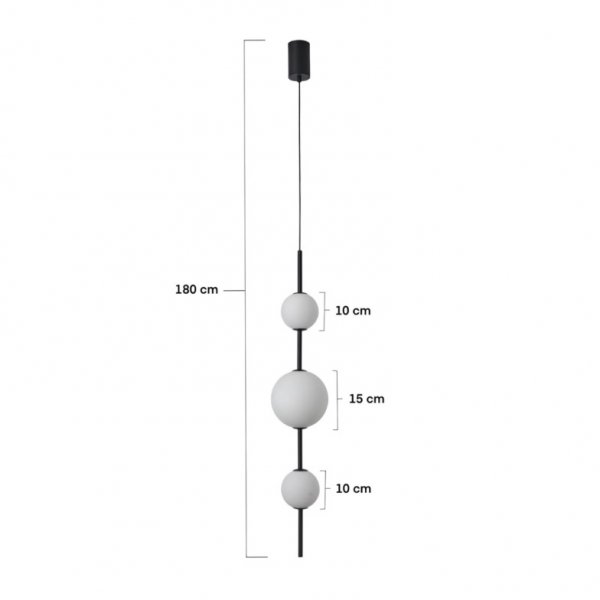 Lampa wisząca do łazienki Bolti PL0109-3 Yaskr IP44 czarna LED 3000K 