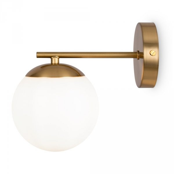 Loftowy Kinkiet Ścienny Mosiężna Białe Klosze Kule MARBLE MOD187WL-01BS MAYTONI