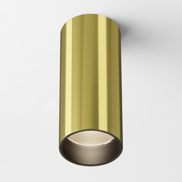 Lampa sufitowa natynkowa nowoczesna tuba aluminiowa mosiądz FOCUS LED  MAYTONI C056CL-L12W3K-W-BS