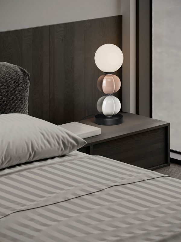 Lampka stołowa nocna ceramiczne kule dekoracyjne designerska na komodę Luces Exclusivas