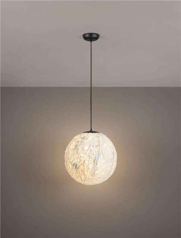 Lampa wisząca tkaninowa okrągła boho rystykalna minimalistyczna industrialna Luces Exclusivas