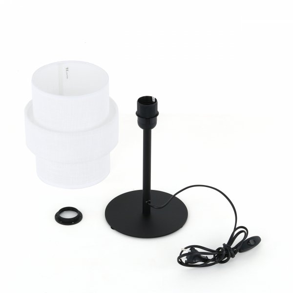 Dekoracyjna lampka stołowa nocna w stylu boho podwójny biały abażur do salonu jadalni sypialni CALISTO 5893 TK-Lighting