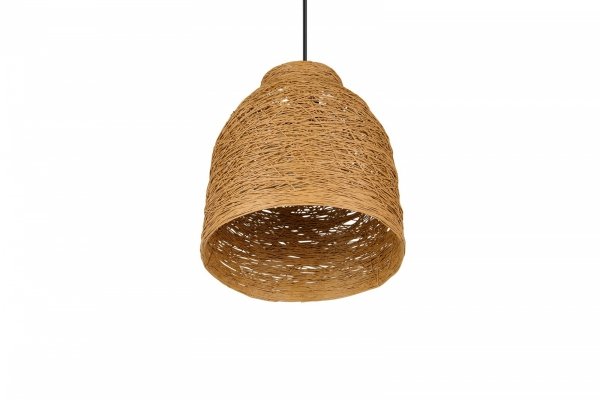 Lampa wisząca pleciona z przędzy brązowa owalna boho rystykalna industrialna minimalistyczna nad stół do salonu sypialni JOELINE R31731026 Rl