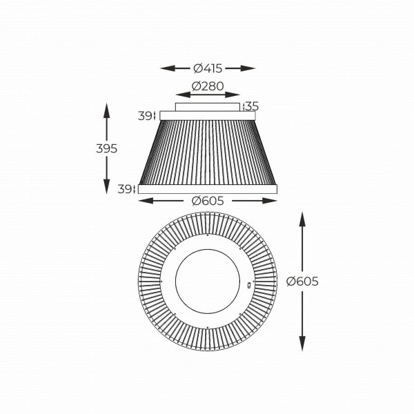 Nowoczesny plafon z drucianym kloszem Balu LED 53W 2700-6000K - MD3328-2M-3BT Zuma Line 