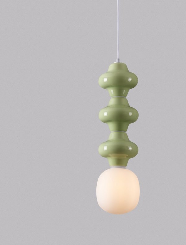 Designerska Lampa Wisząca z Ceramiki w Kolorze Zielonym Luces Exclusivas VILROSA LE44569