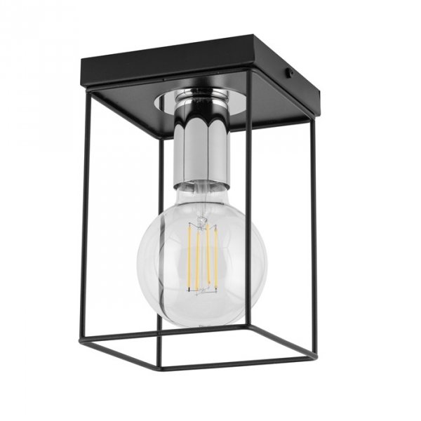 Czarno Srebrny Plafon Sufitowy Loft Klatka VOX 40698 SIGMA
