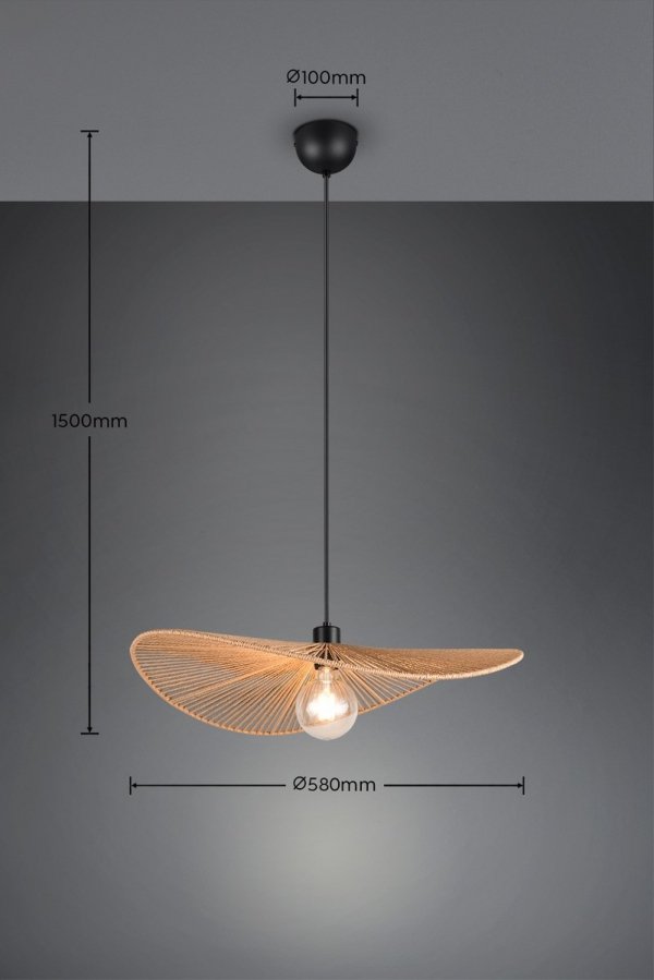Lampa wisząca pleciona z przędzy papierowej brązowa owalna boho rystykalna industrialna nad stół do salonu sypialni LAURINE R36161026 Rl