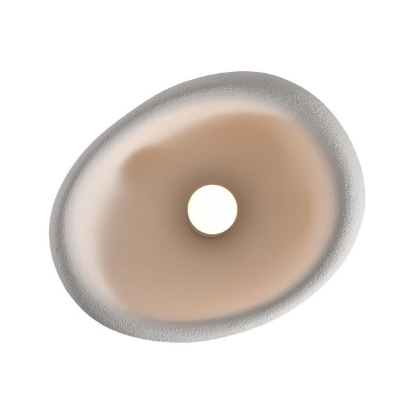 Dekoracyjny nowoczesny biały plafon lampa sufitowa designerski styl owalna STONE DN426-40C Step Into Design