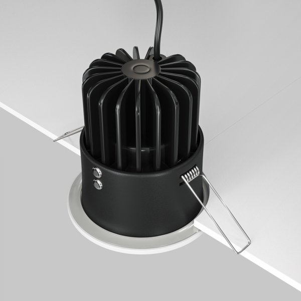  Lampa wbudowana wpuszczana w sufit LED aluminiowa biała okrągła możliwość ściemniania Zoom MAYTONI DL034-L12W4K-D-W