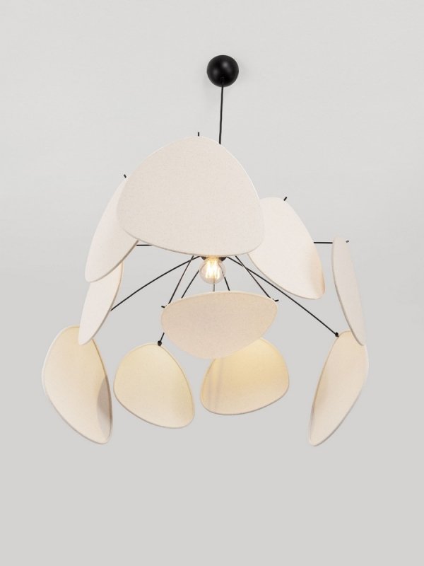 Nowoczesna Lampa Wisząca Lniana Biała 50 cm Luces Exclusivas 
