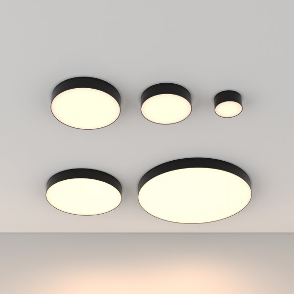 Lampa sufitowa LED nowoczesna aluminium czarna ZON MAYTONI C032CL-12W3K-RD-B