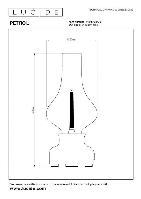Lampka Stołowa Industrialna JASON 74516/02/30 LUCIDE