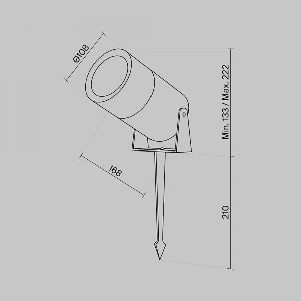Nowoczesne oświetlenie zewnętrzne LED aluminium grafit regulowana tuba Bern MAYTONI O050FL-L15GF3K