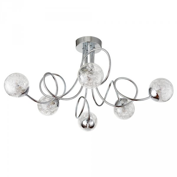 Nowoczesna Lampa Wisząca Chrom Deisgnerski Klosz Kula AURIA 76349 ENDON
