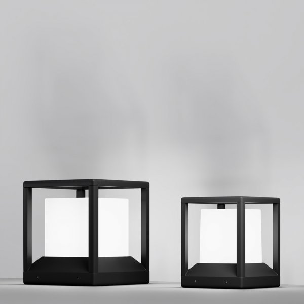 Nowoczesne oświetlenie zewnętrzne lampy stojące kwadrat grafit aluminium Trim MAYTONI O455FL-01GF 
