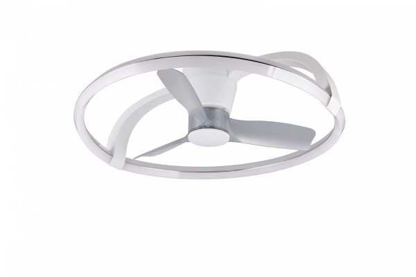 Nowoczesna lampa sufitowa z wiatrakiem LED biała okrąg klasyczna minimalistyczna ściemnialna na pilota STOCKHOLM R64262131 Rl