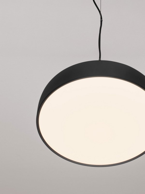 Lampa wisząca LED czarna aluminiowa owalna 40cm nowoczesna minimalistyczna ściemnialna Luces Exclusivas