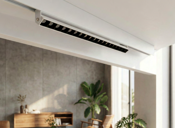 Biała oprawa liniowa regulowana ze zmienną barwą ściemnialna LED do systemu szynowego magnetycznego dwufazowego Azzardo ALFA CYRUS TRACK MAGNETIC 2LINE 12W CCT SWITCH DIMM AZ6508