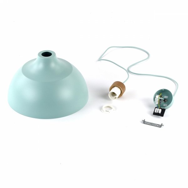 Minimalistyczna lampa wisząca w stylu rustykalnym kolor miętowy z elementem drewnianym CAP MINT 5901 TK-Lighting 