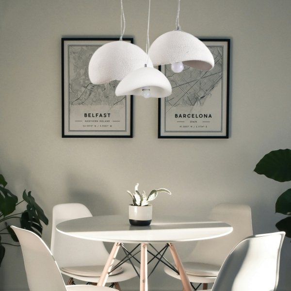 Dekoracyjna nowoczesna biała lampa wisząca designerski styl owalna regulacja wysokości STONE DN429-600 Step Into Design