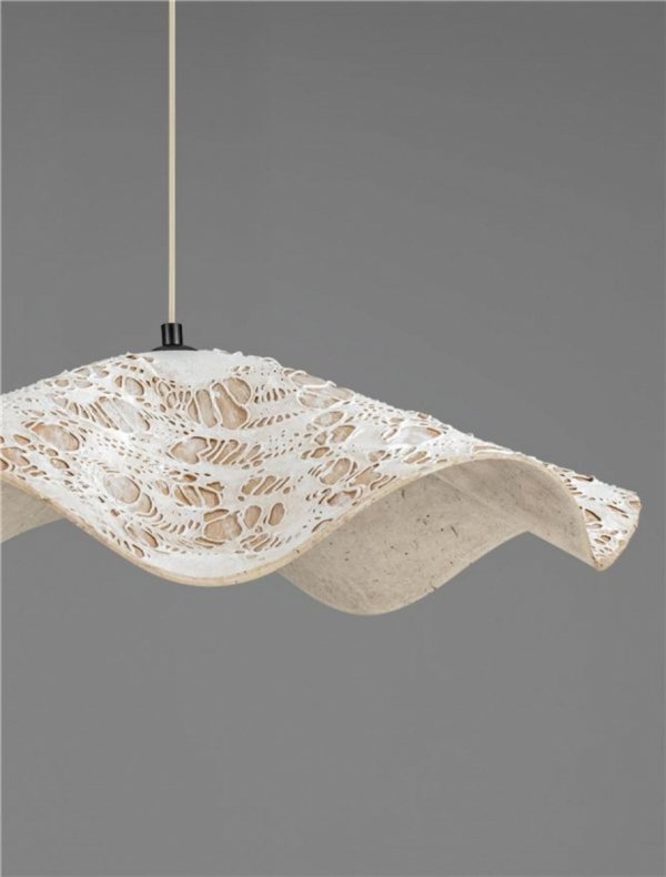 Lampa wisząca ceramiczna owalna boho rystykalna minimalistyczna industrialna Luces Exclusivas