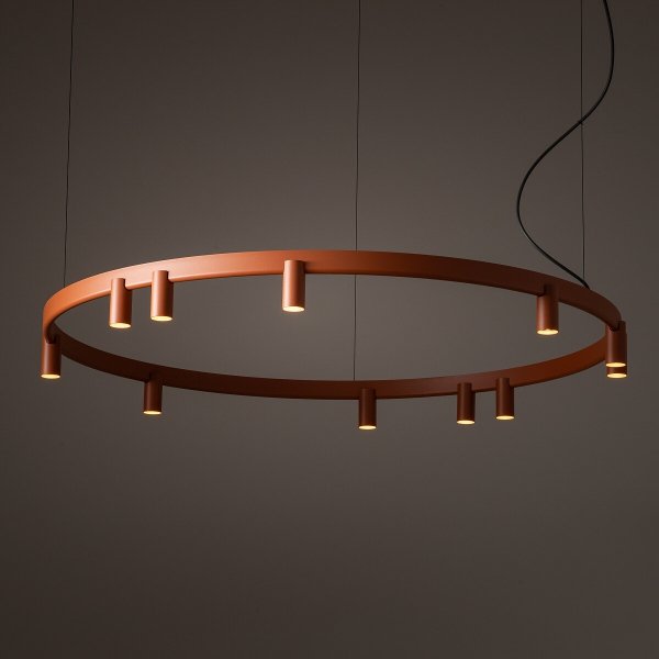 Geometryczna Lampa wisząca FOURTY ROUND LED XI Nowodvorski 12420 Nowoczesny żyrandol minimalistyczny Terakota