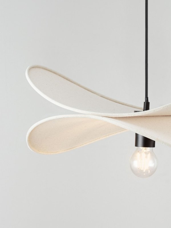 Lampa wisząca beżowa lniana nowoczesna designerska dekoracyjna Luces Exclusivas