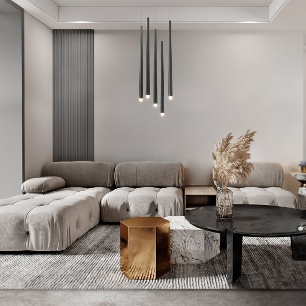 Lampa wisząca sopel LED aluminium czarna regulacja wysokości nad stół dekoracyjna Cascade MAYTONI MOD132PL-L28BK2
