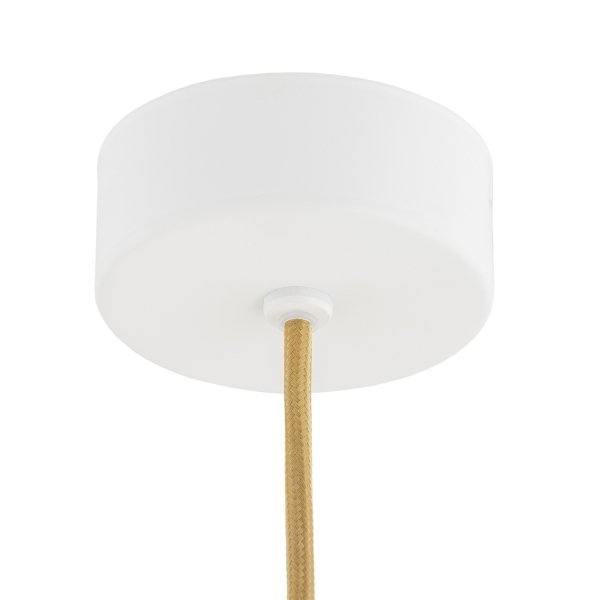 Biała Lampa Wisząca Marmurowy Wzór Alabaster Kremowy Przewód Złoty ALMIROS 8451 ARGON