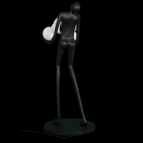 Designerska lampa podłogowa stojąca czarna kobieca sylwetka dekoracyjna ozdobna szklane kule WOMAN F9312 Step Into Design