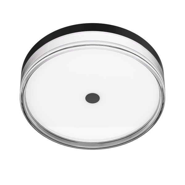 Nowoczesny Plafon Sufitowy okrągły LED Czarny Molino Italux PLF-64536-M-BK