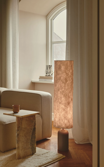 Klasyczna nowoczesna brązowa lampa stojąca z abażurem TALLI 2420054018 Nordlux