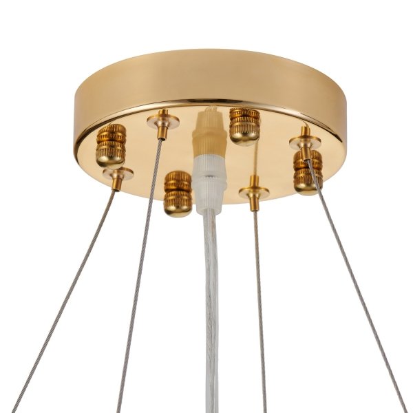 Dekoracyjna nowoczesna lampa wisząca ceramiczne listki dekoracyjna do salonu BOTANIKA XY080P-L1000 gold Step Into Design