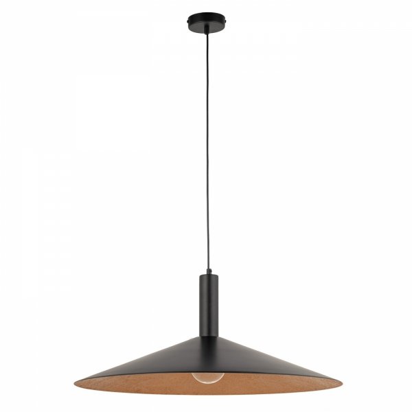 Lampa wisząca zwis pojedynczy talerz Capri M Sigma 41009 czarny/miedziany jadalniana nad stół