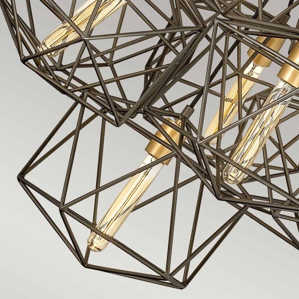 Lampa wisząca Astrid geometryczna 11 źródło światła odsłonięte żarówki HK-ASTRID-11P HINKLEY