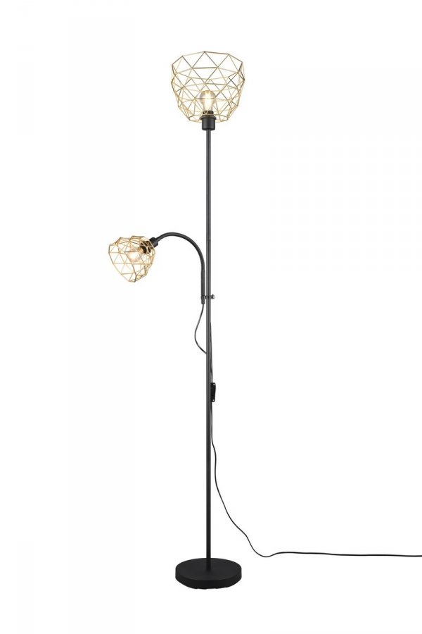 Czarno Złota  Dekoracyjna Lampa Podłogowa Druciana Stylu Loft HAVAL R40712080 RL