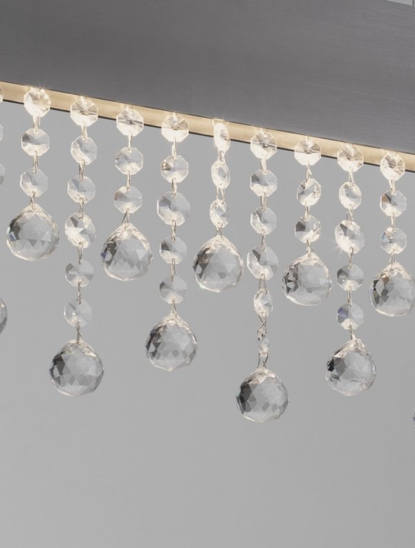 Czarna aluminiowa lampa wisząca LED listwa z kryształkami designerska glamour możliwość ściemniania OLEVIRA LE45148 Luces Exclusivas