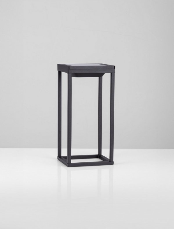 Minimalistyczna lampa solarna zewnętrzna do ogrodu klasyczna LED kolor antracyt ściamnialna IP54 OLVERTO LE75291 Luces Exclusivas