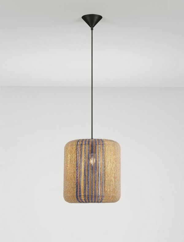 Lampa wisząca sznurkowa pleciona owalna boho rystykalna industrialna nad stół do salonu sypialni ZORTINA LE45350 Luces Exclusivas
