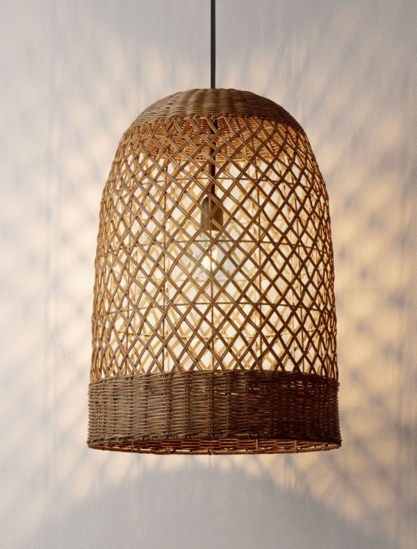 Lampa wisząca rattanowa boho rustykalna industrialna nad stół do salonu sypialni ściemnialna Luces Exclusivas