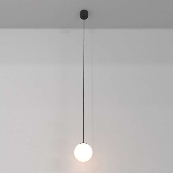 Minimalistyczna elegancka lampa wisząca LED kula czarno-biała regulacja wysokości LUNA MAYTONI P039PL-5W3K-10-B
